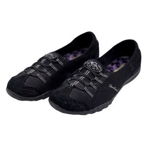 Skechers Relaxed Fit Memory Foam Black Bungee Slip On Sneakers 22535 Women's 7.5